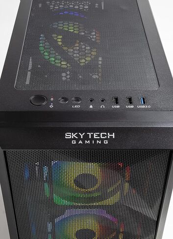 SkyTech Blaze II Gaming Computer PC Desktop - Ryzen 5 3600 6-Core 3.6GHz, GTX 1650 4G, 500G SSD, 8GB DDR4 3200, RGB, AC WiFi, Windows 10 Home 64-bit in Saudi Arabia