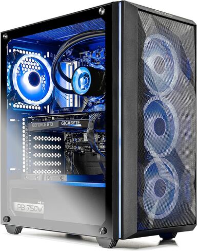 SkyTech Blaze II Gaming Computer PC Desktop - Ryzen 5 3600 6-Core 3.6GHz, GTX 1650 4G, 500G SSD, 8GB DDR4 3200, RGB, AC WiFi, Windows 10 Home 64-bit in Saudi Arabia