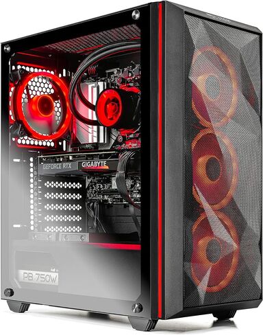 SkyTech Blaze II Gaming Computer PC Desktop - Ryzen 5 3600 6-Core 3.6GHz, GTX 1650 4G, 500G SSD, 8GB DDR4 3200, RGB, AC WiFi, Windows 10 Home 64-bit in Saudi Arabia