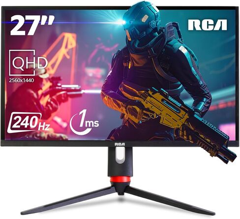 شاشة ألعاب RCA 27 بوصة Evolution Premium QHD | شاشة كمبيوتر 240 هرتز، 2560 × 1440 بكسل مع تقنية التحديث التكيفي واستجابة 1 مللي ثانية، HDR10، إضاءة خلفية RGB وحامل قابل للتعديل | M27PG135F in Kuwait