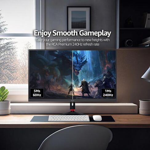 شاشة ألعاب RCA 27 بوصة Evolution Premium QHD | شاشة كمبيوتر 240 هرتز، 2560 × 1440 بكسل مع تقنية التحديث التكيفي واستجابة 1 مللي ثانية، HDR10، إضاءة خلفية RGB وحامل قابل للتعديل | M27PG135F in Kuwait