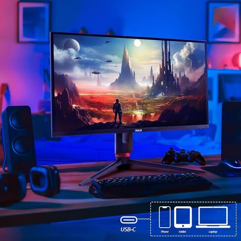 شاشة ألعاب RCA 27 بوصة Evolution Premium QHD | شاشة كمبيوتر 240 هرتز، 2560 × 1440 بكسل مع تقنية التحديث التكيفي واستجابة 1 مللي ثانية، HDR10، إضاءة خلفية RGB وحامل قابل للتعديل | M27PG135F in Kuwait