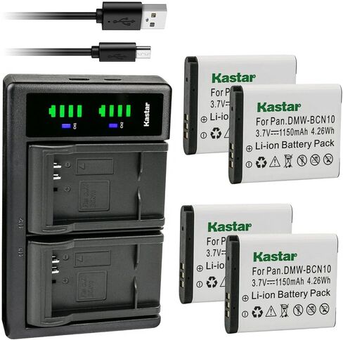 Kastar 2-Pack Battery and LTD2 USB Charger Compatible with Panasonic DMW-BCN10 DMW-BCN10E, DMW-BCN10GK DMW-BCN10PP Battery, Panasonic DMC-LF1, Panasonic DMC-LF1K, Panasonic DMC-LF1W Digital Cameras in Saudi Arabia