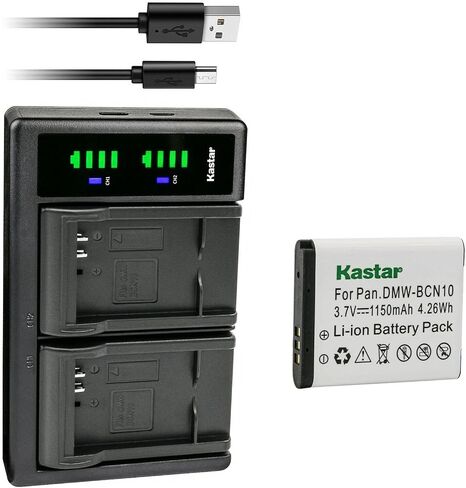 Kastar 2-Pack Battery and LTD2 USB Charger Compatible with Panasonic DMW-BCN10 DMW-BCN10E, DMW-BCN10GK DMW-BCN10PP Battery, Panasonic DMC-LF1, Panasonic DMC-LF1K, Panasonic DMC-LF1W Digital Cameras in Saudi Arabia