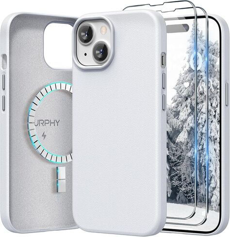 حافظة جلدية مصممة خصيصًا لهاتف iPhone 15 Plus مع واقي شاشة متوافق مع MagSafe، حافظة جلدية صناعية (أزرار معدنية وبطانة من الألياف الدقيقة) لهاتف 15 Plus 6.7 بوصة 2023، بني in Kuwait