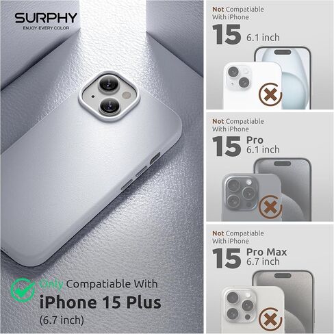 حافظة جلدية مصممة خصيصًا لهاتف iPhone 15 Plus مع واقي شاشة متوافق مع MagSafe، حافظة جلدية صناعية (أزرار معدنية وبطانة من الألياف الدقيقة) لهاتف 15 Plus 6.7 بوصة 2023، بني in Kuwait