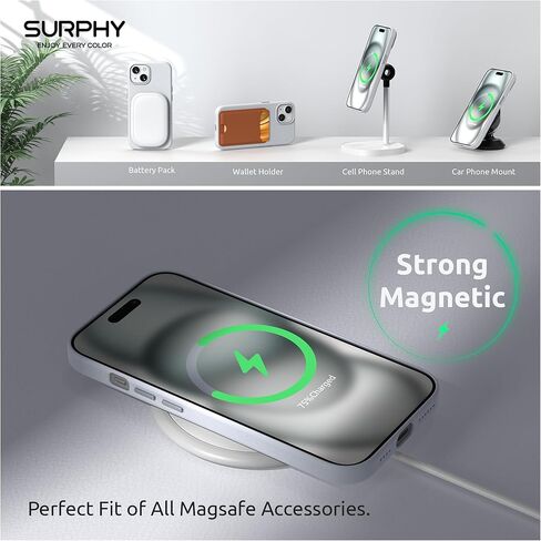 حافظة جلدية مصممة خصيصًا لهاتف iPhone 15 Plus مع واقي شاشة متوافق مع MagSafe، حافظة جلدية صناعية (أزرار معدنية وبطانة من الألياف الدقيقة) لهاتف 15 Plus 6.7 بوصة 2023، بني in Kuwait