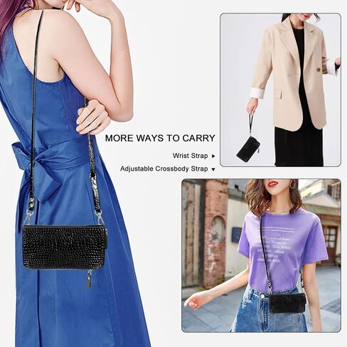 Harryshell Compatible with Samsung Galaxy S24+ Plus 5G Case Wallet Detachable Phone Cover Dual Zipper [11 Card Slots] with [Theft-Scan Blocking] Crossbody Wrist Strap (Crocodile Grey) in Saudi Arabia