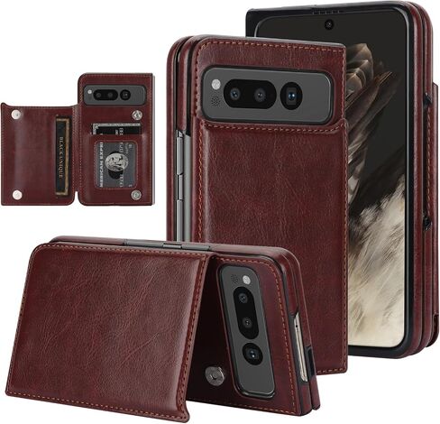 NINKI Compatible with Google Pixel Fold Wallet Case with Kickstand,Matte PU Leather Protective Shockproof Anti-Scratches Anti-Drop Card Holder Wallet Case with for Google Pixel Fold 2023 Black in Saudi Arabia