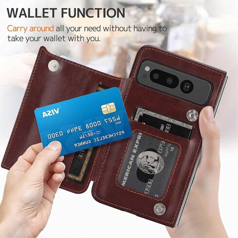 NINKI Compatible with Google Pixel Fold Wallet Case with Kickstand,Matte PU Leather Protective Shockproof Anti-Scratches Anti-Drop Card Holder Wallet Case with for Google Pixel Fold 2023 Black in Saudi Arabia