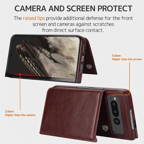 NINKI Compatible with Google Pixel Fold Wallet Case with Kickstand,Matte PU Leather Protective Shockproof Anti-Scratches Anti-Drop Card Holder Wallet Case with for Google Pixel Fold 2023 Black in Saudi Arabia