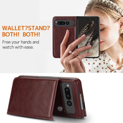 NINKI Compatible with Google Pixel Fold Wallet Case with Kickstand,Matte PU Leather Protective Shockproof Anti-Scratches Anti-Drop Card Holder Wallet Case with for Google Pixel Fold 2023 Black in Saudi Arabia