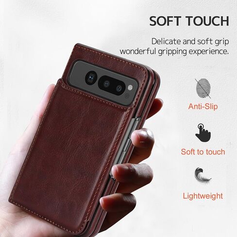 NINKI Compatible with Google Pixel Fold Wallet Case with Kickstand,Matte PU Leather Protective Shockproof Anti-Scratches Anti-Drop Card Holder Wallet Case with for Google Pixel Fold 2023 Black in Saudi Arabia