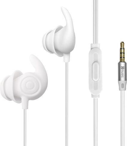 Hmusic Sleep Earphones, Noise Isolation 3.5mm Sleep Headphones Wired, Lightweight Soft Silicone Earbuds with Mic for Insomnia, Side Sleeper, Snoring, Air Travel, Yoga, Relaxation, Meditation (Black) in Saudi Arabia