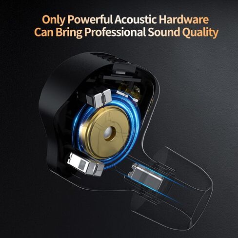 KZ ZS12 PRO X in Ear Monitor IEM with Mic, Wired Gaming Earbuds 5BA 1DD Hybrid IEM Earphones, 4-Level Tuning Switch, Full-Metal Cavity, 2Pin IEM Cable for Musician Audiophile Singer (Black, with Mic) in Saudi Arabia