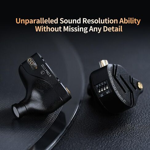 KZ ZS12 PRO X in Ear Monitor IEM with Mic, Wired Gaming Earbuds 5BA 1DD Hybrid IEM Earphones, 4-Level Tuning Switch, Full-Metal Cavity, 2Pin IEM Cable for Musician Audiophile Singer (Black, with Mic) in Saudi Arabia