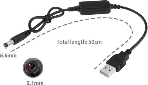 eMagTech USB to DC Voltage Step Up Converter Cable Power Adapter Cable Electrical Accessories for Mini Fans MP3 Bluetooth Speakers Wi-Fi Routers in Saudi Arabia