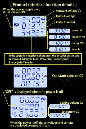 محول CNC DC باك، محول تنحي 20 أمبير 1200 وات مع متر، 6-70 فولت إلى 0-60 فولت، مصدر طاقة قابل للتعديل، وحدة تنحي، جهد إخراج ثابت تيار مستمر 5 فولت 9 فولت 12 فولت 24 فولت 36 فولت 48 فولت 60 فولت in Saudi Arabia