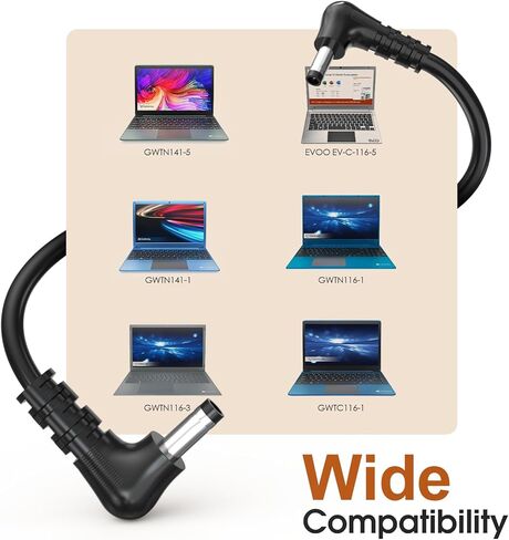 (UL مدرج) شاحن 24 وات 12 فولت 2 أمبير لأجهزة الكمبيوتر المحمول Gateway GWTC116-2BL، GWTN156-11BK، SAW30-120-2000U، GWTC116-2BK، GWNC21524-BL، GWTC116 GWNC21524 GWTN116 GWTN133 GWTN141 N11SP3 سلك الطاقة in Kuwait