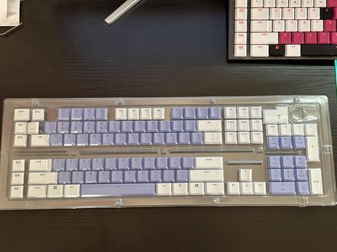 Suitable for Logitech G915TKL G915 G913 G815 Universal Color keycap RGB Light-transmitting Non-Slip wear-Resistant DIY Color keycap (White and Purple) in Saudi Arabia