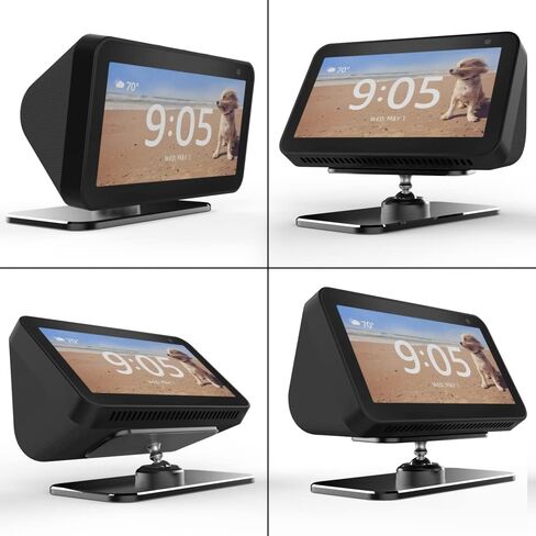 حامل قابل للتعديل لـ Echo Show 5 الجيل الأول والثاني، حامل قابل للدوران من الألومنيوم بزاوية 360 درجة لـ SH0W 5، يمكنك بسهولة إمالة العرض 5 للأمام أو للخلف لتحسين زاوية الرؤية (رمادي) in Kuwait
