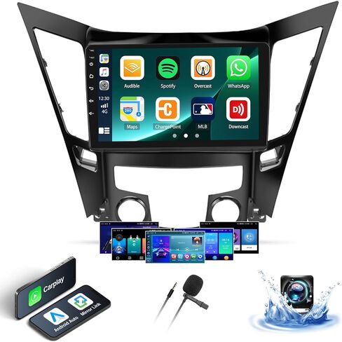 SIXTOP [2+64G] ستيريو سيارة Android لسيارة Hyundai Sonata 2010-2015 ترقية استبدال راديو Carplay Android Auto Mirror Link 30 سمة 9 بوصة تعمل باللمس وحدة رئيسية FM GPS بلوتوث + كاميرا احتياطية وميكروفون in Kuwait