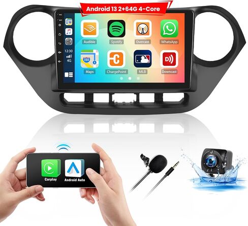 2+64G Android 13 Car Stereo for Hyundai Grand I10 2013-2019 with Wireless CarPlay Android Auto, 9“ IPS Touchscreen Radio with WiFi GPS Mirror Link FM RDS Bluetooth SWC EQ + Backup Camera in Saudi Arabia