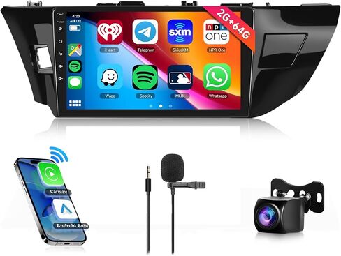 2G+64G for Toyota Corolla/Levin 2014-2017,Android Car Stereo with Wireless Carplay, 10.1-inch Touchscreen Car Radio Support Android Auto,WiFi,GPS Navigation, Mirror Link + Backup Camera in Saudi Arabia