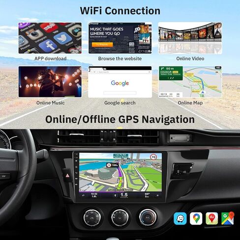 2G+64G for Toyota Corolla/Levin 2014-2017,Android Car Stereo with Wireless Carplay, 10.1-inch Touchscreen Car Radio Support Android Auto,WiFi,GPS Navigation, Mirror Link + Backup Camera in Saudi Arabia