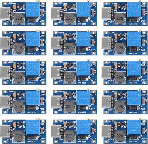 15PCS Type C MT3608 DC-DC Step Up Boost Power Converter 2A Module Adjustable Step Up Voltage Regulator Board Voltage 2-24V to 5V-28V Output Voltage in Saudi Arabia