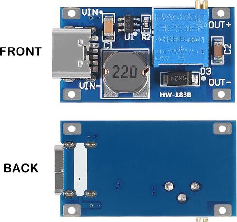 15PCS Type C MT3608 DC-DC Step Up Boost Power Converter 2A Module Adjustable Step Up Voltage Regulator Board Voltage 2-24V to 5V-28V Output Voltage in Saudi Arabia
