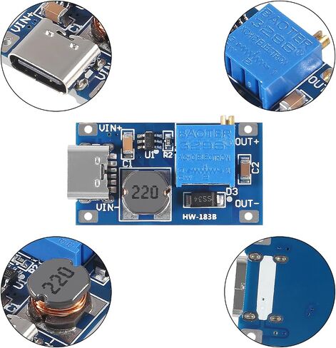 15PCS Type C MT3608 DC-DC Step Up Boost Power Converter 2A Module Adjustable Step Up Voltage Regulator Board Voltage 2-24V to 5V-28V Output Voltage in Saudi Arabia