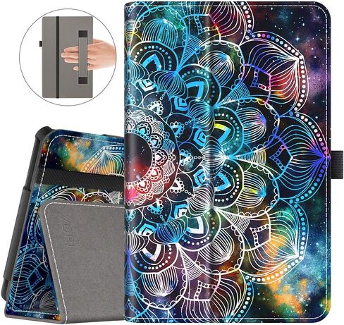VORI Case for All-New Fire 7 Tablet (9th Generation, 2019 Release), Folio Smart Cover with Auto Wake/Sleep (Mandala Galaxy) in Saudi Arabia