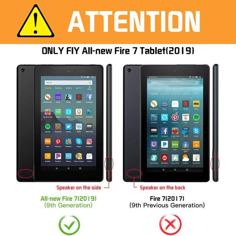 VORI Case for All-New Fire 7 Tablet (9th Generation, 2019 Release), Folio Smart Cover with Auto Wake/Sleep (Mandala Galaxy) in Saudi Arabia