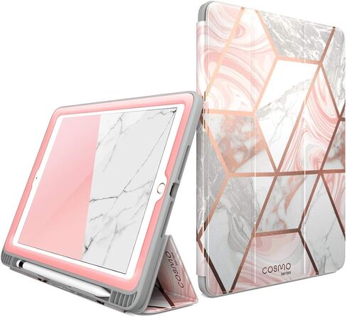 i-Blason Case for iPad 6th Generation, iPad 9.7 Case 2018/2017, [Built-in Screen Protector] Full-Body Trifold [Cosmo] Smart Cover with Auto Sleep/Wake & Pencil Holder for Apple iPad 9.7 Inch (Marble) in Saudi Arabia