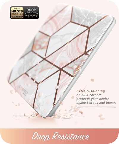 i-Blason Case for iPad 6th Generation, iPad 9.7 Case 2018/2017, [Built-in Screen Protector] Full-Body Trifold [Cosmo] Smart Cover with Auto Sleep/Wake & Pencil Holder for Apple iPad 9.7 Inch (Marble) in Saudi Arabia