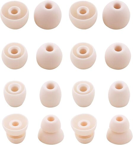 Replacement Earbud Ear Buds Tips Compatible with Powerbeats Pro Earbuds, 8 Pairs S/M/L/D 4 Sizes Soft Silicone Earbuds Tips Ear Tip – Ivory 23 in Saudi Arabia