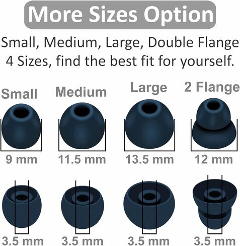 Replacement Earbud Ear Buds Tips Compatible with Powerbeats Pro Earbuds, 8 Pairs S/M/L/D 4 Sizes Soft Silicone Earbuds Tips Ear Tip – Ivory 23 in Saudi Arabia