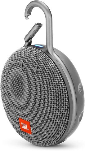 JBL Clip 3 Portable IPX7 Waterproof Wireless Bluetooth Speaker Built-in Carabiner, Noise-Canceling Speakerphone Microphone, Gray (Renewed) in Saudi Arabia