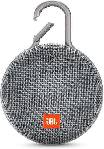 JBL Clip 3 Portable IPX7 Waterproof Wireless Bluetooth Speaker Built-in Carabiner, Noise-Canceling Speakerphone Microphone, Gray (Renewed) in Saudi Arabia