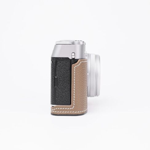 Handmade Genuine Leather Camera Half Case for Fujifilm X100VI - Top Layer Cowhide Body + Metal Base Plate - Hand Shank Free Design (Brown) in Kuwait