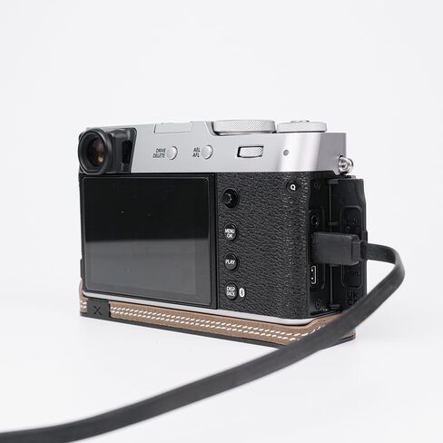 Handmade Genuine Leather Camera Half Case for Fujifilm X100VI - Top Layer Cowhide Body + Metal Base Plate - Hand Shank Free Design (Brown) in Kuwait