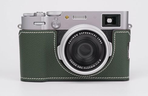 Handmade Genuine Leather Camera Half Case for Fujifilm X100VI - Top Layer Cowhide Body + Metal Base Plate - Hand Shank Free Design (Brown) in Kuwait