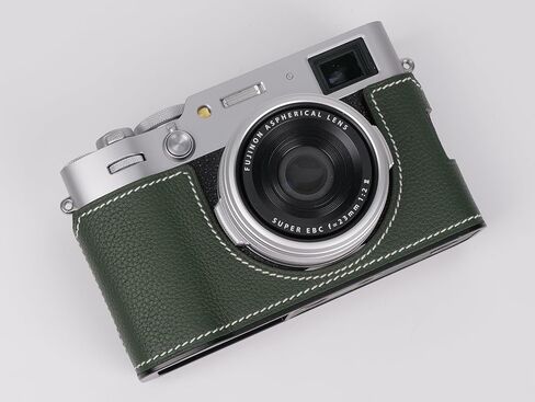 Handmade Genuine Leather Camera Half Case for Fujifilm X100VI - Top Layer Cowhide Body + Metal Base Plate - Hand Shank Free Design (Brown) in Kuwait