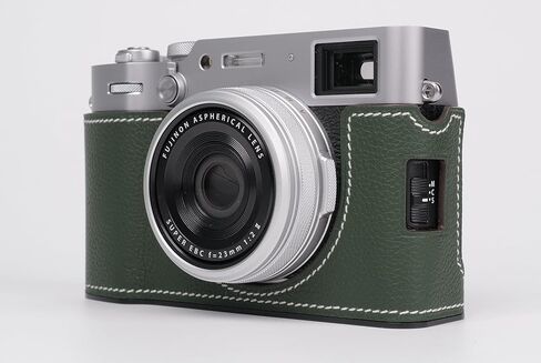 Handmade Genuine Leather Camera Half Case for Fujifilm X100VI - Top Layer Cowhide Body + Metal Base Plate - Hand Shank Free Design (Brown) in Kuwait