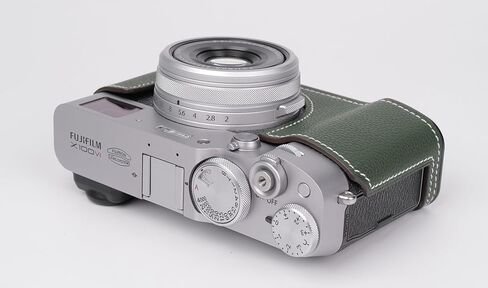 Handmade Genuine Leather Camera Half Case for Fujifilm X100VI - Top Layer Cowhide Body + Metal Base Plate - Hand Shank Free Design (Brown) in Kuwait