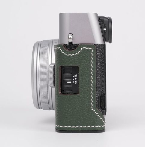 Handmade Genuine Leather Camera Half Case for Fujifilm X100VI - Top Layer Cowhide Body + Metal Base Plate - Hand Shank Free Design (Brown) in Kuwait