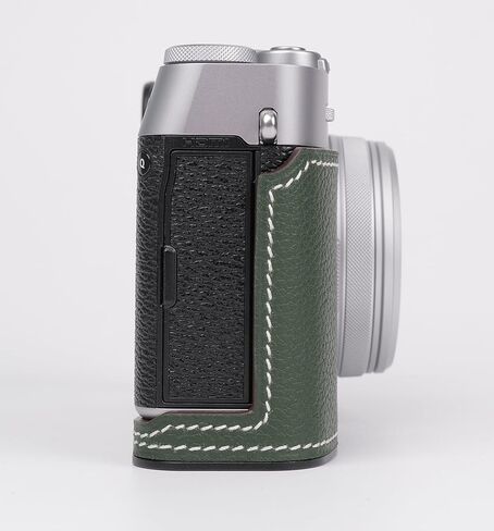 Handmade Genuine Leather Camera Half Case for Fujifilm X100VI - Top Layer Cowhide Body + Metal Base Plate - Hand Shank Free Design (Brown) in Kuwait