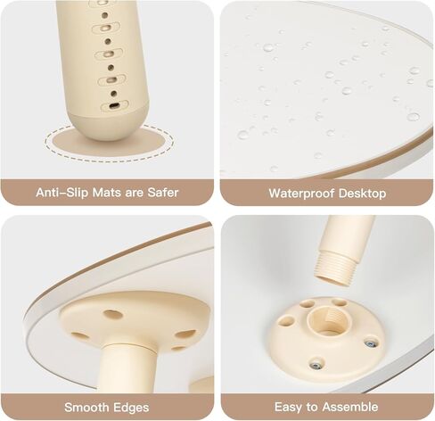 مجموعة طاولة وكرسي الفول السوداني الخشبية للأطفال مع حصيرة، سهلة التجميع، ارتفاع قابل للتعديل، منحني، منطقة استخدام أكبر، سميكة ولا يمكن تحريكها بسهولة، مناسبة جدًا للأطفال الذين تتراوح أعمارهم بين 1-3 لقراءة الكتب المصورة، إلخ in Kuwait