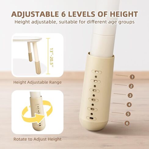 مجموعة طاولة وكرسي الفول السوداني الخشبية للأطفال مع حصيرة، سهلة التجميع، ارتفاع قابل للتعديل، منحني، منطقة استخدام أكبر، سميكة ولا يمكن تحريكها بسهولة، مناسبة جدًا للأطفال الذين تتراوح أعمارهم بين 1-3 لقراءة الكتب المصورة، إلخ in Kuwait